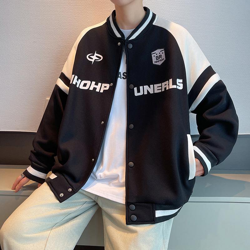 

Куртка Мужская Новая Молодежная Новая Куртка Ученик Средней Школы Бейсбол Тренд Весна и Осень Тренд Куртка M