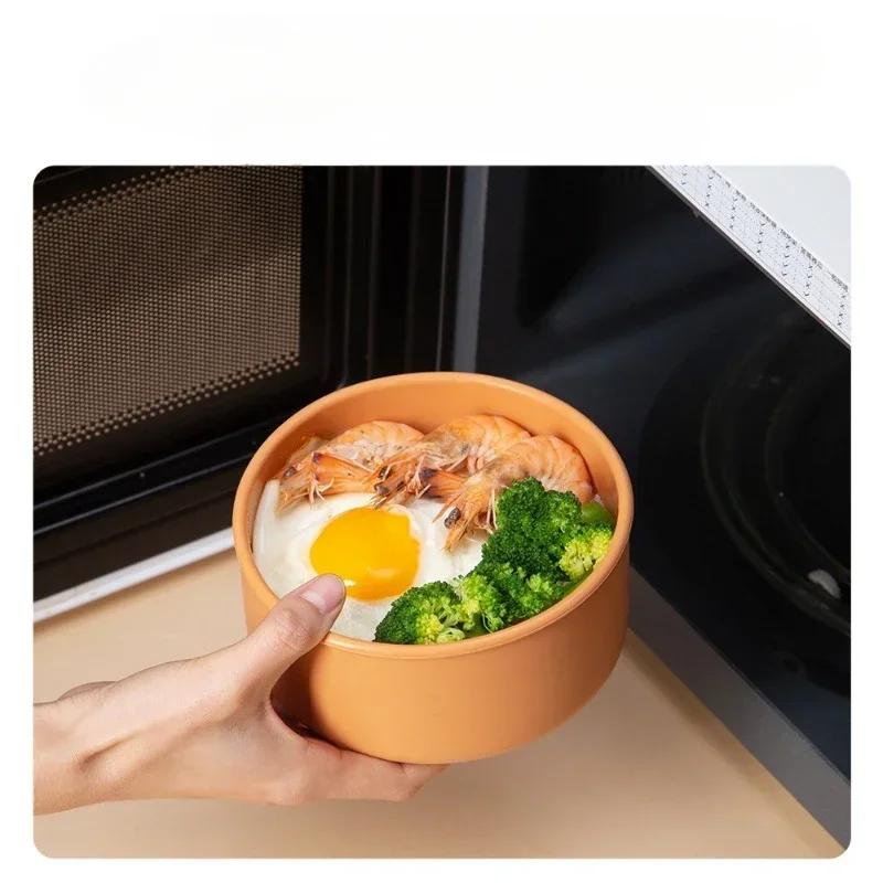 Silicone Lunch Box with Lid Round Food Crisper Bento Box Kitchen Storage Microwave Fruit Salad Fresh-Keeping