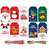 100pcs Santa Claus Kraft Paper Wrapping Supplies Kraft Tag Christmas Labels Hang Tags Gift Wrapping