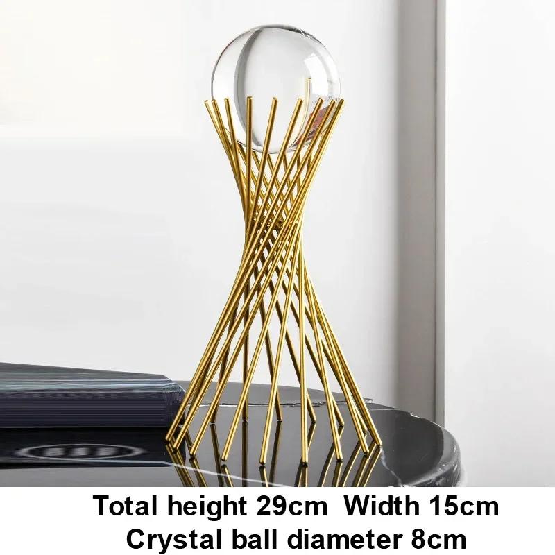 Electroplating Metal Crystal Ball for Home Decor, Creative Geometric Shape, Living Room and Bedroom Decor, Iron Crafts, 1Pc
