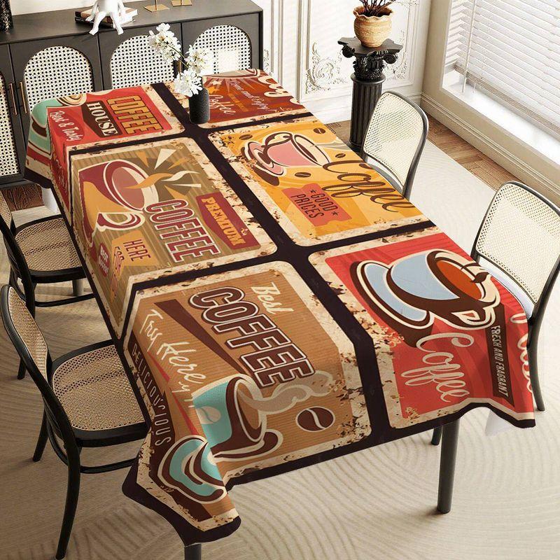VIKAMA Bohemian Sunflower Print Vintage Tablecloth, Home Kitchen Decoration, Party And Festival Decoration, Easy To Maintain-