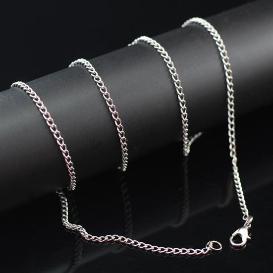 Unisex Necklace Stainless Copper Lobster Clip Hollow Out Chain Solid Color Luster Punk Hip Hop Polished Birthday Gift