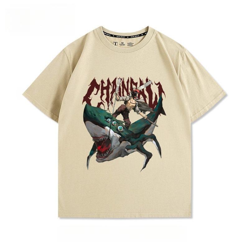 

Chainsaw Man Retro Anime Printed Tshirt Mens and Womens Tshirt Mens Top Sports Tshirt 2026 Summer New Tee 4XL