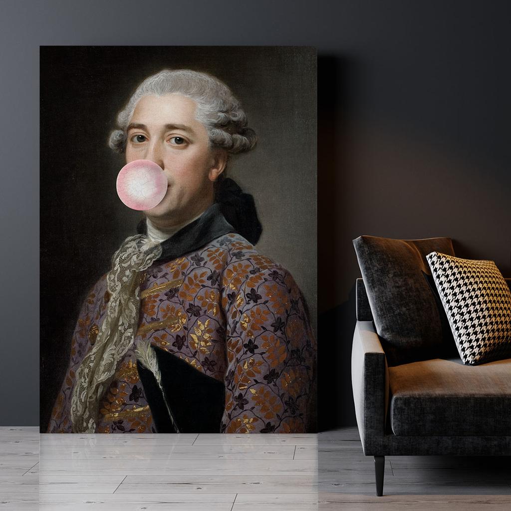 Canvas Painting Gentleman with Balloon Portrait