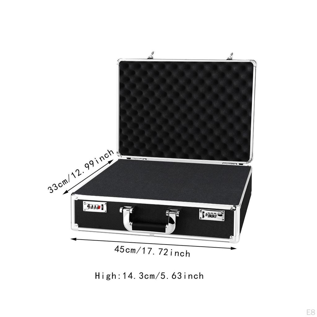Aluminum Frame Carrying Case with Combination Lock for Personal Items Foam Insert Tool Box
