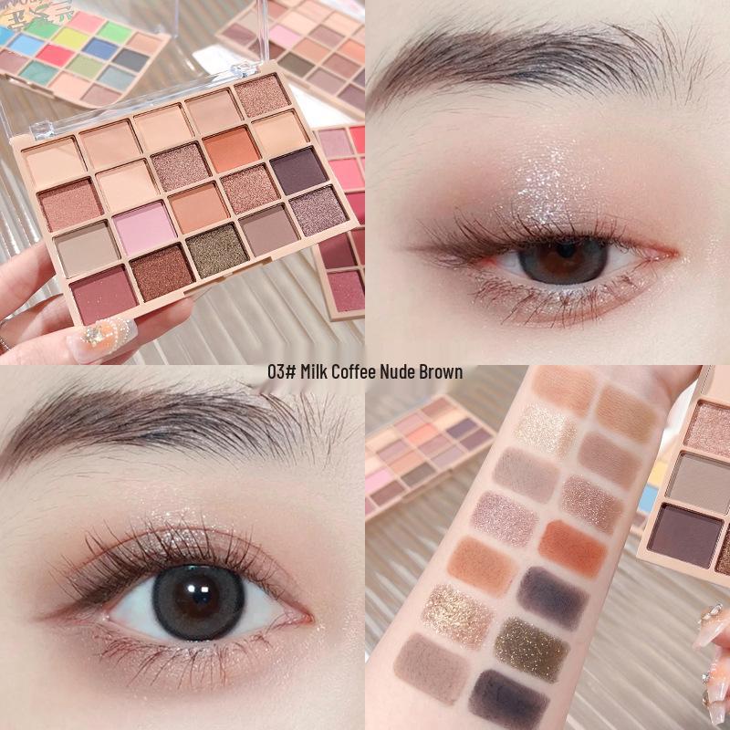 Versatile Multi-Color Eyeshadow Palette: Contour, Highlight & Matte Shimmer Earth Tones
