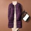 Women's Down Jacket Mid Long Autumn Round Neck Jacket