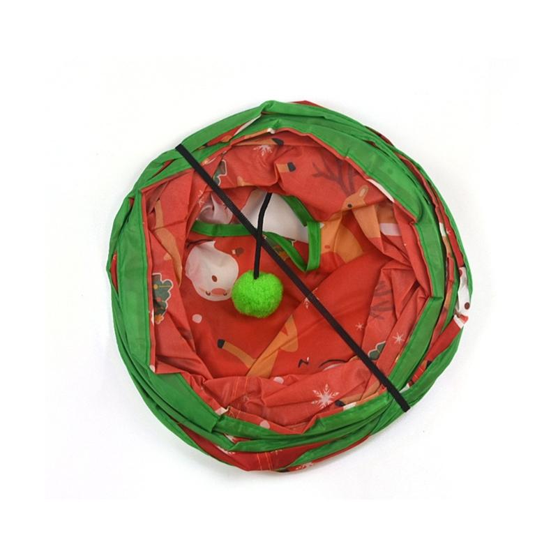 Christmas Cats Play Tunnel Toy Cats Play Tent Hideaways Tube Pet Entertainment Playtent Pet Interaction Tube Playtent Toy