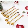 New Year  Stainless Steel Christmas Spoons Xmas Party Coffee Spoon with Christmas Pendant Christmas Decorations Noel Gift