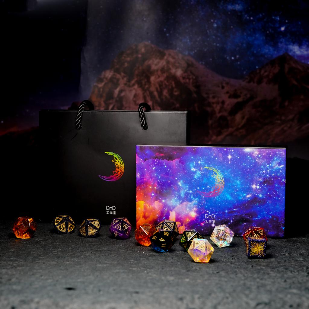 Color blue crystal cat theme COC running group dice dnd dice Cthulhu running group D20 group 20-sided dice