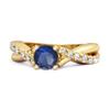 Blue Sapphire Crisscross Stackable Ring - 925  Sterling Silver Gold Vermeil