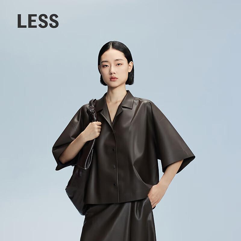 LESS 2024 Autumn Loose Short Faux Leather Jacket XS