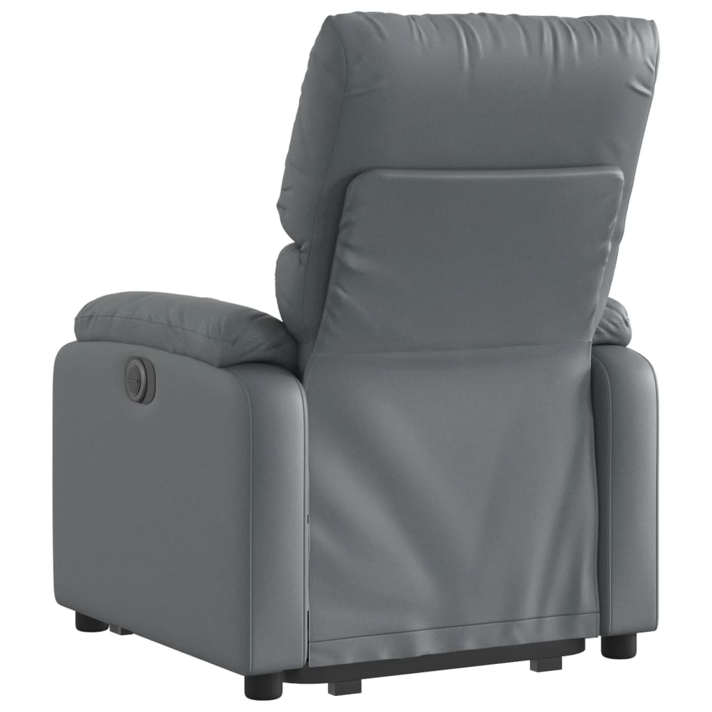 Vidaxl Lift and Recline Armchair, Grey, Upholstered In Faux Leather