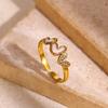 Gold Color Flower Rings For Women Aesthetic Geometry Stainless Steel Star Anillos Party Wedding Jewelry Elegant Gift Christmas