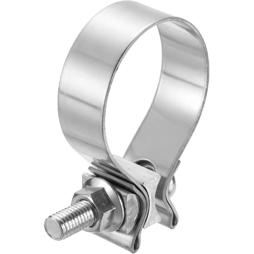 HARFINGTON 410 Stainless Steel Exhaust Clamp 2.48" Butt Joint Narrow Band Muffler Seal Exhaust Narrow Lap Butt Clamps for Pipes Muffler Converters