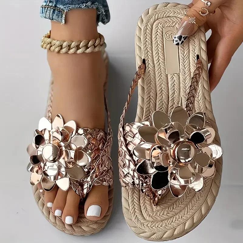 Women Slippers Summer Flower Trend Fashion Casual Sandals Flats Outdoor Beach Slippers Slides Women