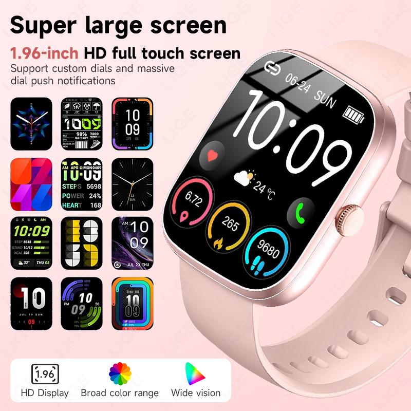 Smart Watch For Android iOS 1.96" Smartwatch Answer Make Call Waterproof Sports Fitness Tracker Heart Rate Sleep Monitoring