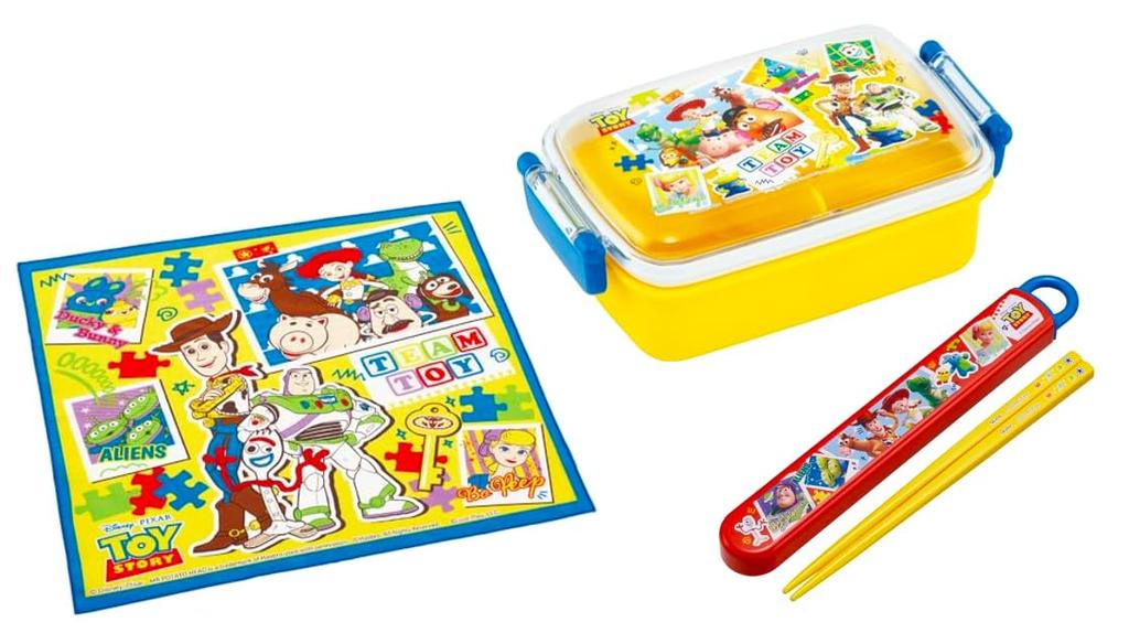 Skater Toy Story 24 Antibacterial Dishwasher Safe Soft Lid Tight Lunch Square Case Lunch Toy Story Kids Character Soft Tight Lock Lunch Box Set Box,