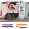 For iPhone 15 Pro Kickstand Phone Case PC+TPU Cover with Built-in Magnetic Holder Metal Sheet