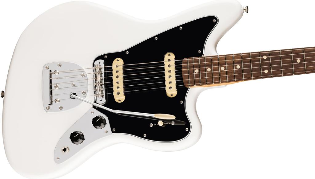 Fender Fender E-Gitarre Player II Rosewood Polar White mit Softcase Jaguar®, Griffbrett,