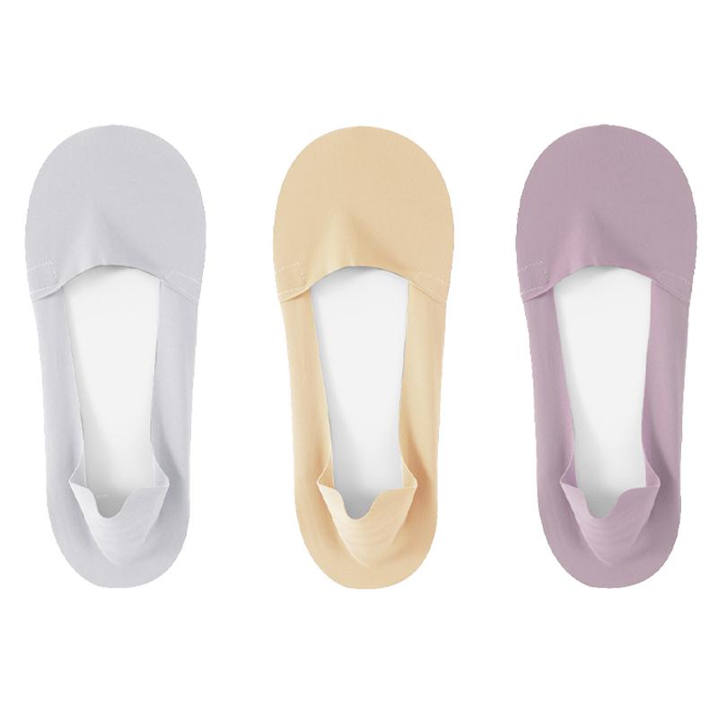 

3 пары/упак. хлопковые женские летние тонкие носки-лодочки, однотонные тапочки, силиконовые нескользящие шелковые носки, бесшовные невидимые EUR35-40