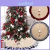 Decoration Christmas Linen Lattice Bowknot Tree Skirt Mat Festivals Decorate