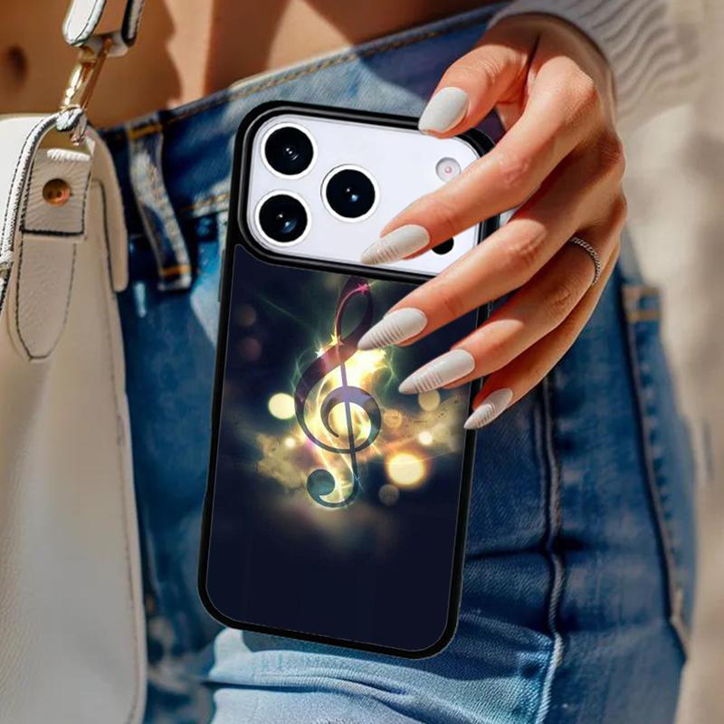 Music Notes soft Phone Case For iPhone 17 Air 14 15 13 12 Max Cover For Apple 16e 11 Pro Max Plus Coque