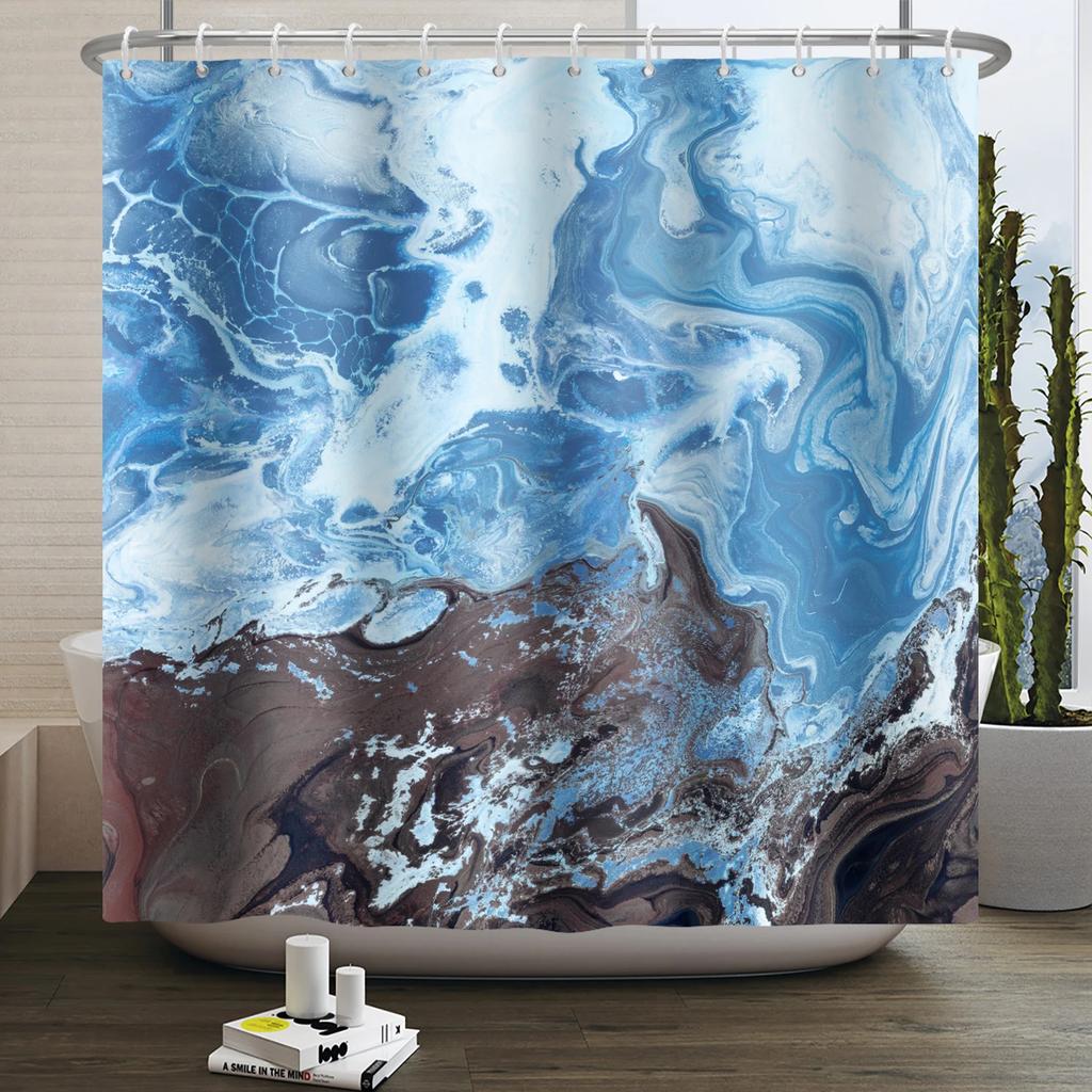 Marble Bathroom Curtain Abstract Modern Luxury Shower Curtain Waterproof Fabric Shower Curtain Bath Curtains With Hooks180x200
