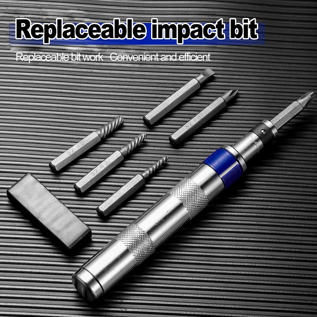 6 in1 Hammer Screwdriver Set 1/1-inch Impact Drive Rusted Stuck Broken Fasteners Remover with Complete Specifications