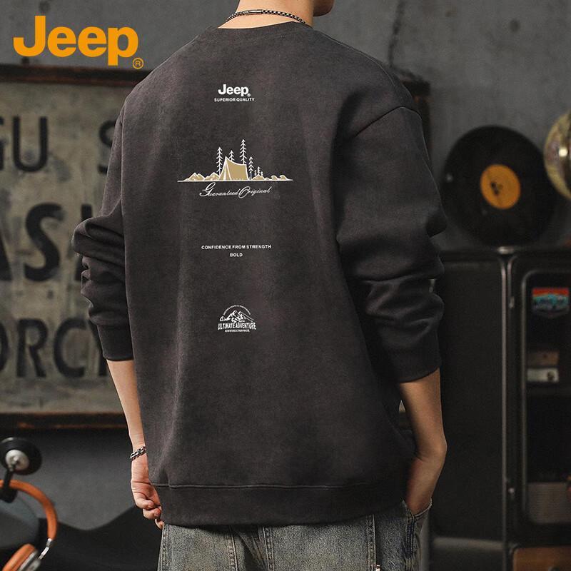 

JEEP Men s Heavyweight Crew Neck Long Sleeve Sweatshirt XL