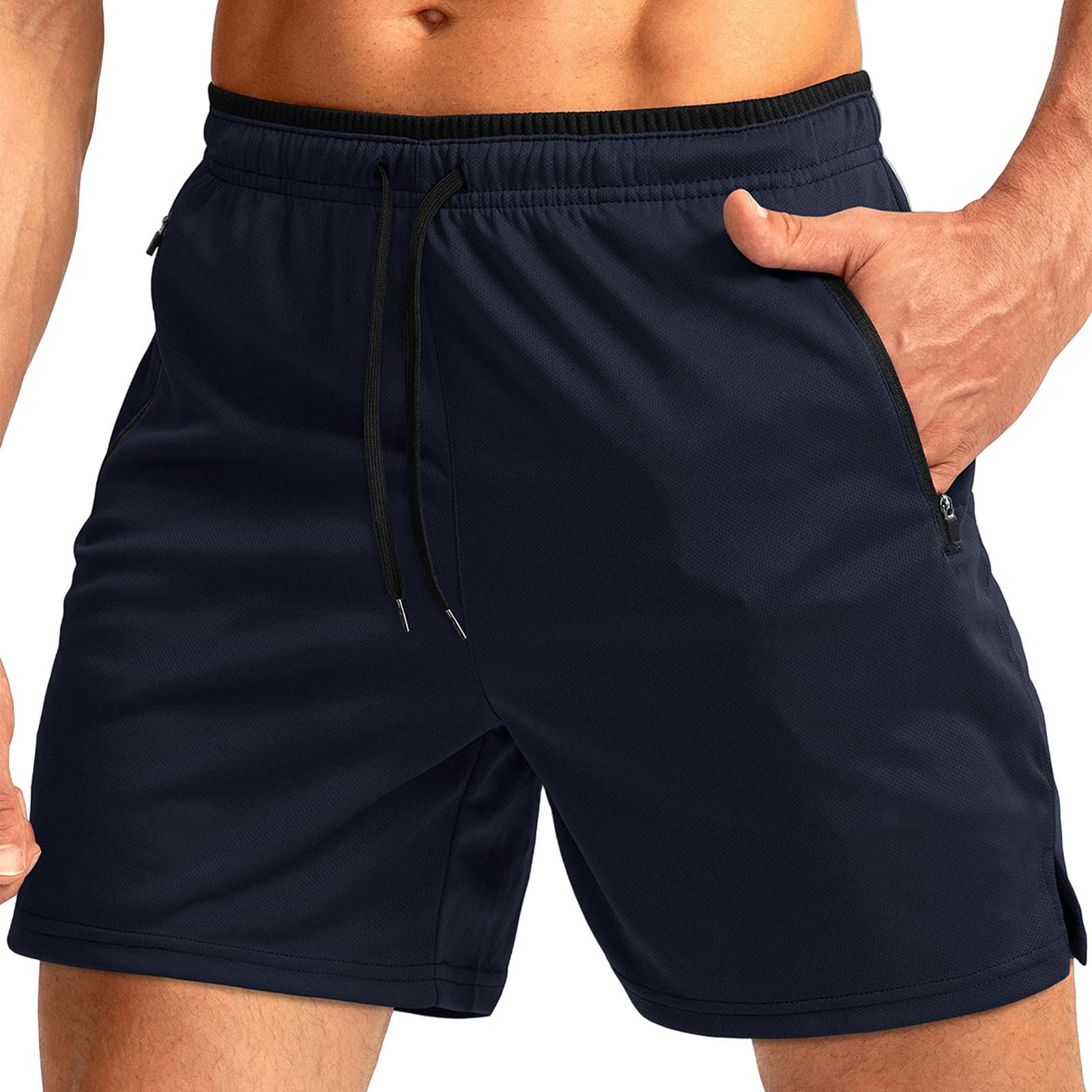 

Чоловічі спортивні бавовняні льонні повсякденні вільні шорти Повсякденні піжами з кишенями Шорти для бігу Штани L Темно-синій