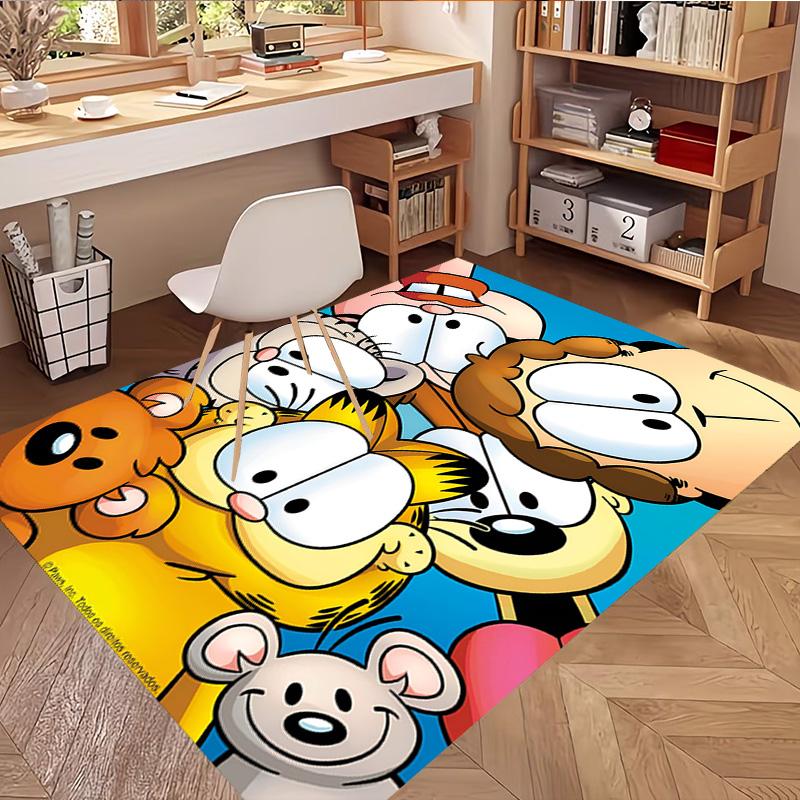 Garfield Print Rug, Washable Floor Carpet, For Entryway Dorm Laundry Room Office Study, Home Decor Birthday Christmas Gift