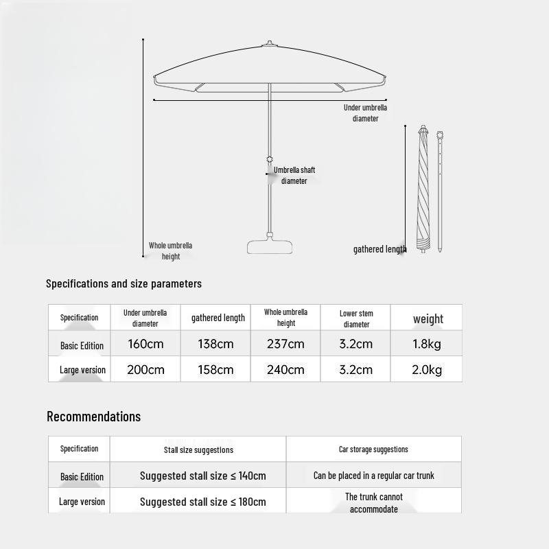 Hanyou Outdoor Stall Umbrella