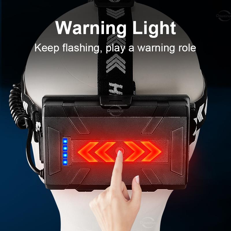 11111111LM XHP 161 LED Headlamp High Strong Power Type-C Rechargeable Long Shot 1111M Lamps Fishing Camping Portable Head Ligh