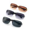 Simple Box Sunglasses Tide Driver Simple Gradual Change Sunglasses Half Frame Men'S Driving Sunglasses
