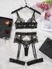 Sexy Women's Intimates Embroidery Lingerie Set Underwear Lace Garter Belt Bra Set Sexy Lady Lingerie Outfit 2026