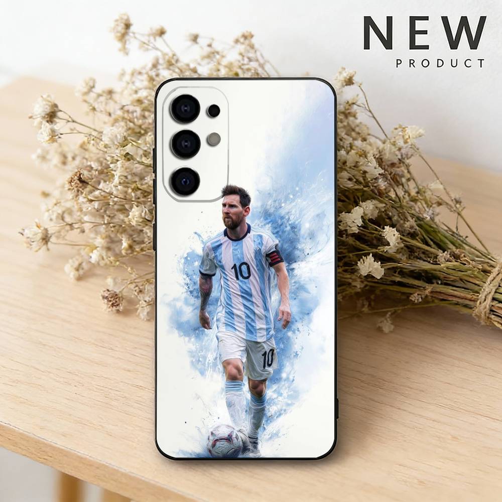 Fútbol L-Lionel m-Messi 10 Funda para Teléfono Para Samsung S26,25,24,23,22,30,21,10,9,Ultra,Plus,Lite Negra Suave