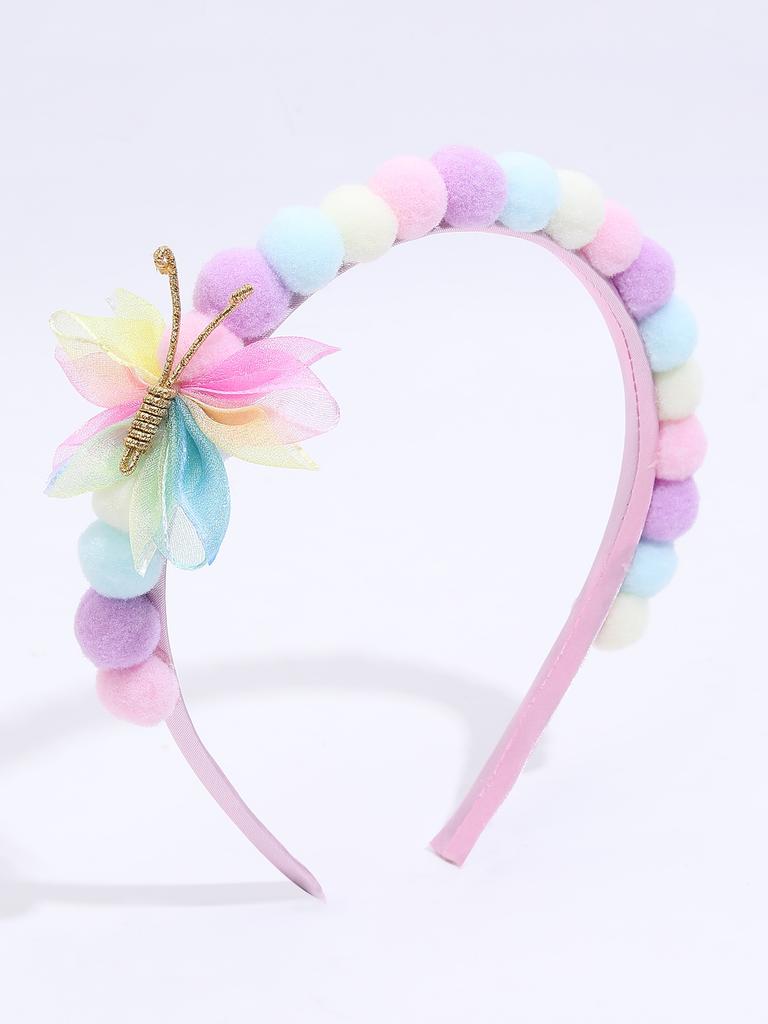 Modische Glitzer-Stern-Stirnbänder für Mädchen Regenbogen-Spitze Haarband Niedliche Schmetterlingsform Haarreif Kinder Party Haaraccessoires