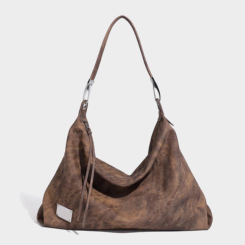 

Niche Retro Gradient Tie-Dye Design Single Shoulder Underarm Bag Large Capacity Tote Bag Casual High-Value Handbag коричневый