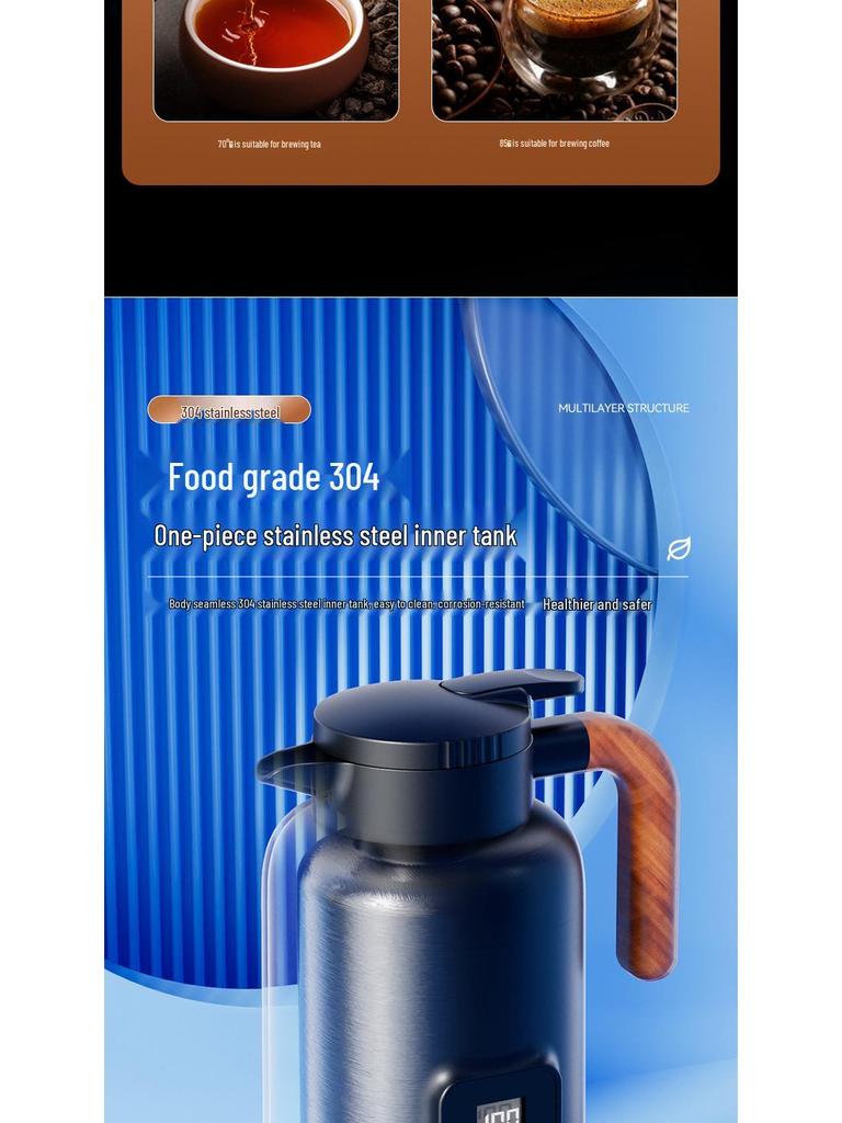 Universal Smart Car Electric Kettle - Large Capacity, Quick Boil, Insulated Cup