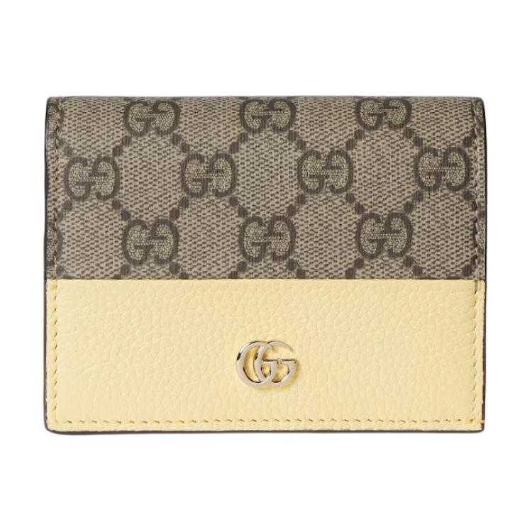 

Gucci GG Canvas Leather Bifold Wallet Beige Yellow Daily Travel 841358-AAFXM-7642 Basic Set (Bag+Dust Bag)