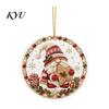 Office Holiday Decorations Christmas Acrylic Hanging Ornament, 2D Flat Double Side Printed Personalized Gifts Santa Snowman Pendant for Tree