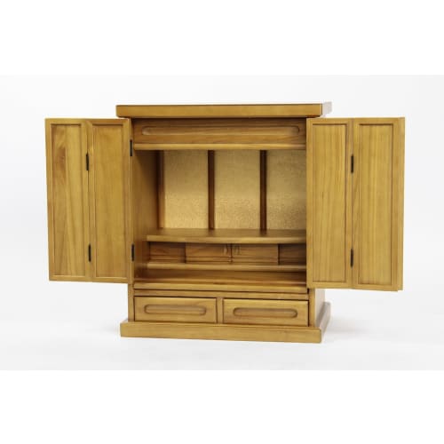 Sunneed 18-inch Wooden Buddhist Altar CHB-450, Light Brown, Compact, Modern Design for Living Room, CHB2-N470LBR