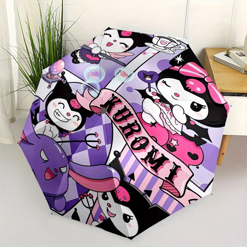 

Kuromi,Cute Automatic Folding Umbrella-Simple 8-Rib Design, Bright Cartoon Pattern, Durable Iron Frame, Suitable For Travel, Outdoor, Beach-