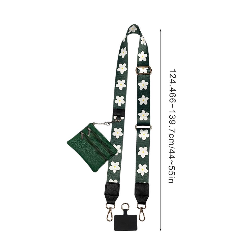 Phone Strap With Zippered Pouch For Women, Adjustable Cellphone Lanyard Crossbody With Wallet ,Clip And Go Strap for Phone