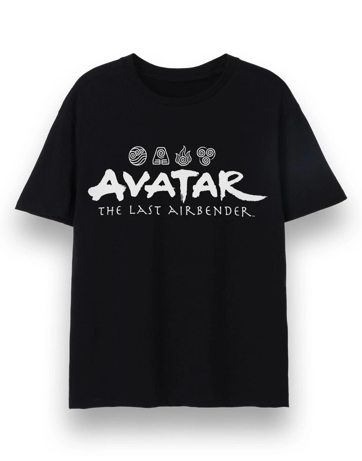 

Avatar: The Last Airbender Black Element Logos Short Sleeved 100% Cotton T-shirt Mens Tees Top Mens S
