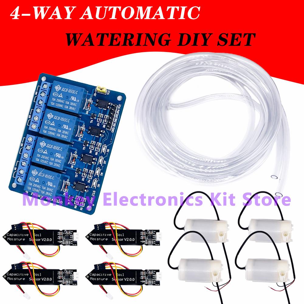 DIY Water Pump Soil Moisture Sensor Relay Module Automatic Irrigation System Self Watering DIY Kit 1WAY Garden Flower Greenhouse