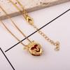 Fashion Gold Color Chain Red Crystal Heart Pendant Necklaces for Women Girls Valentine's Day Birthday Gifts High Quality