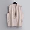 Men's Sleeveless Summer Linen Vest - Chinese Style Retro Tang Suit Waistcoat with Frog Button