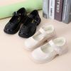 Girls’ Leather Shoes, Spring/Autumn New Arrival, British Style Black Soft-Soled Children’s Shoes, White College Style Flats, Kids’ Princess Shoes